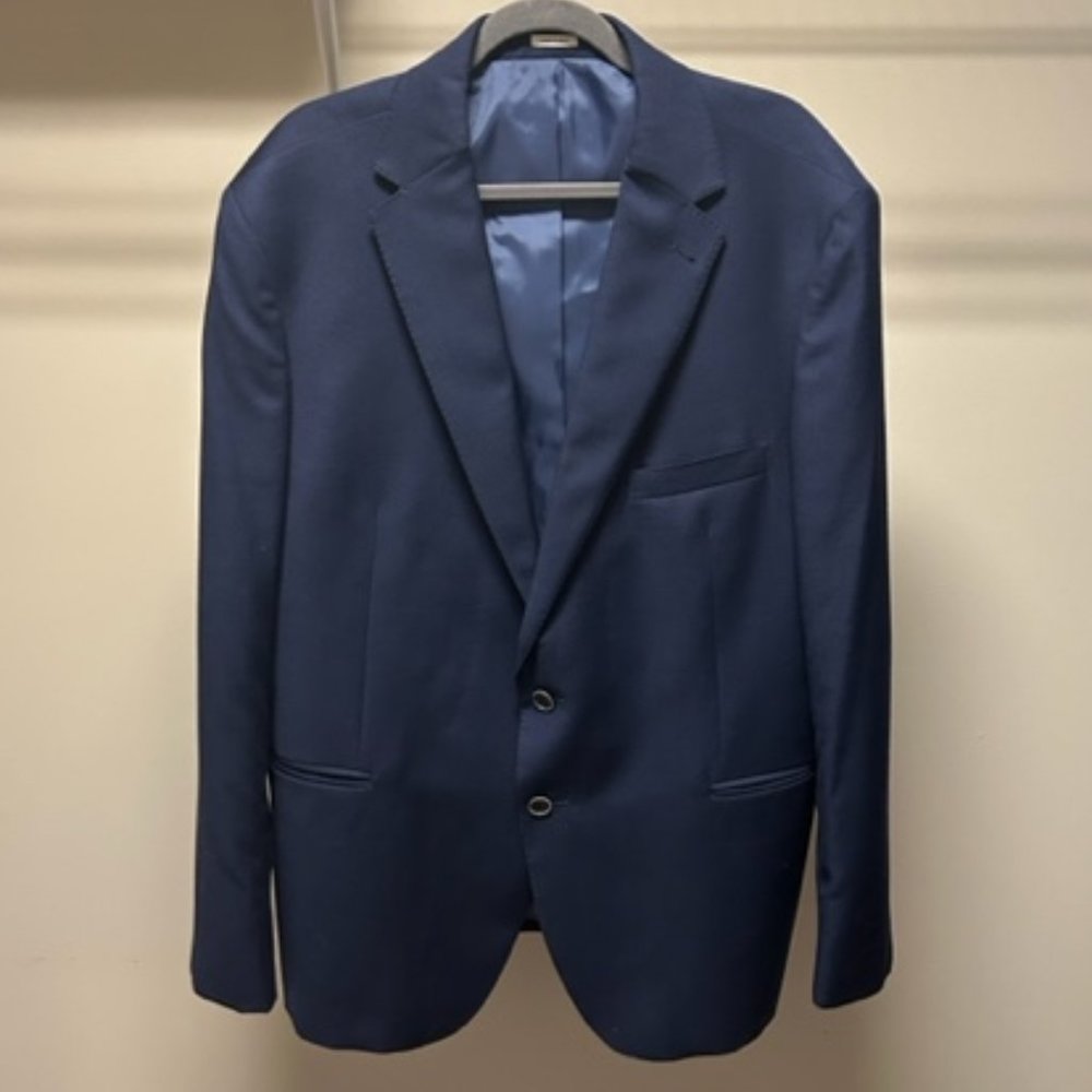 Mens 50R Slim Fit Joseph Abboud Navy Blazer Suit Jacket